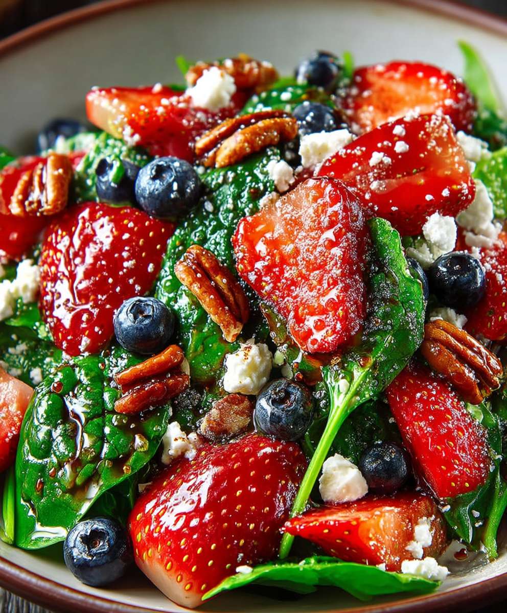 Strawberry spinach salad