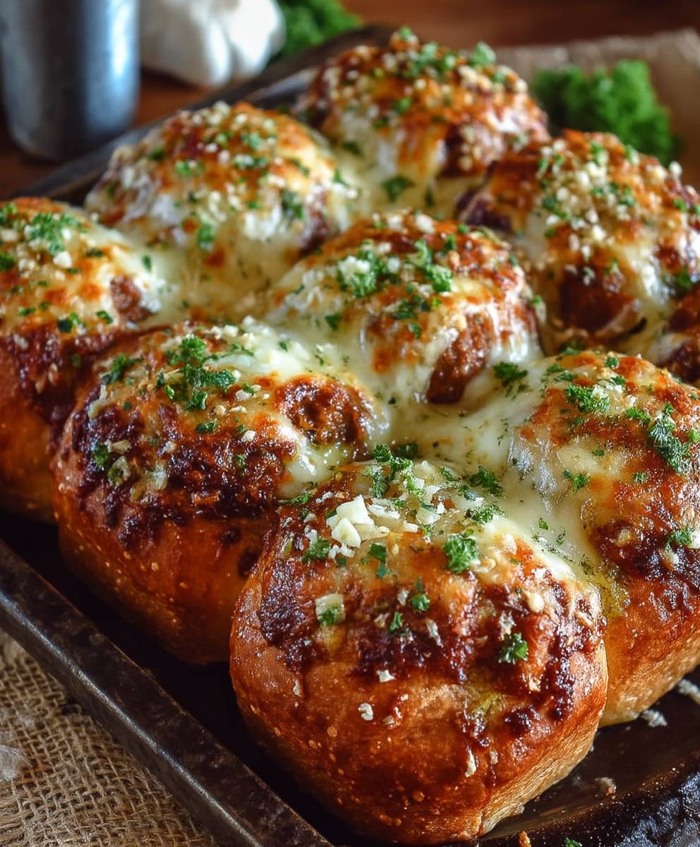 Garlic Bread Meatball Bombs