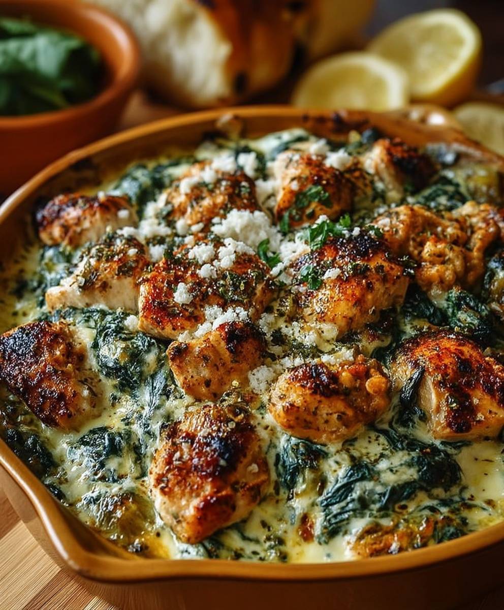 Chicken Spinach Cream Cheese Casserole