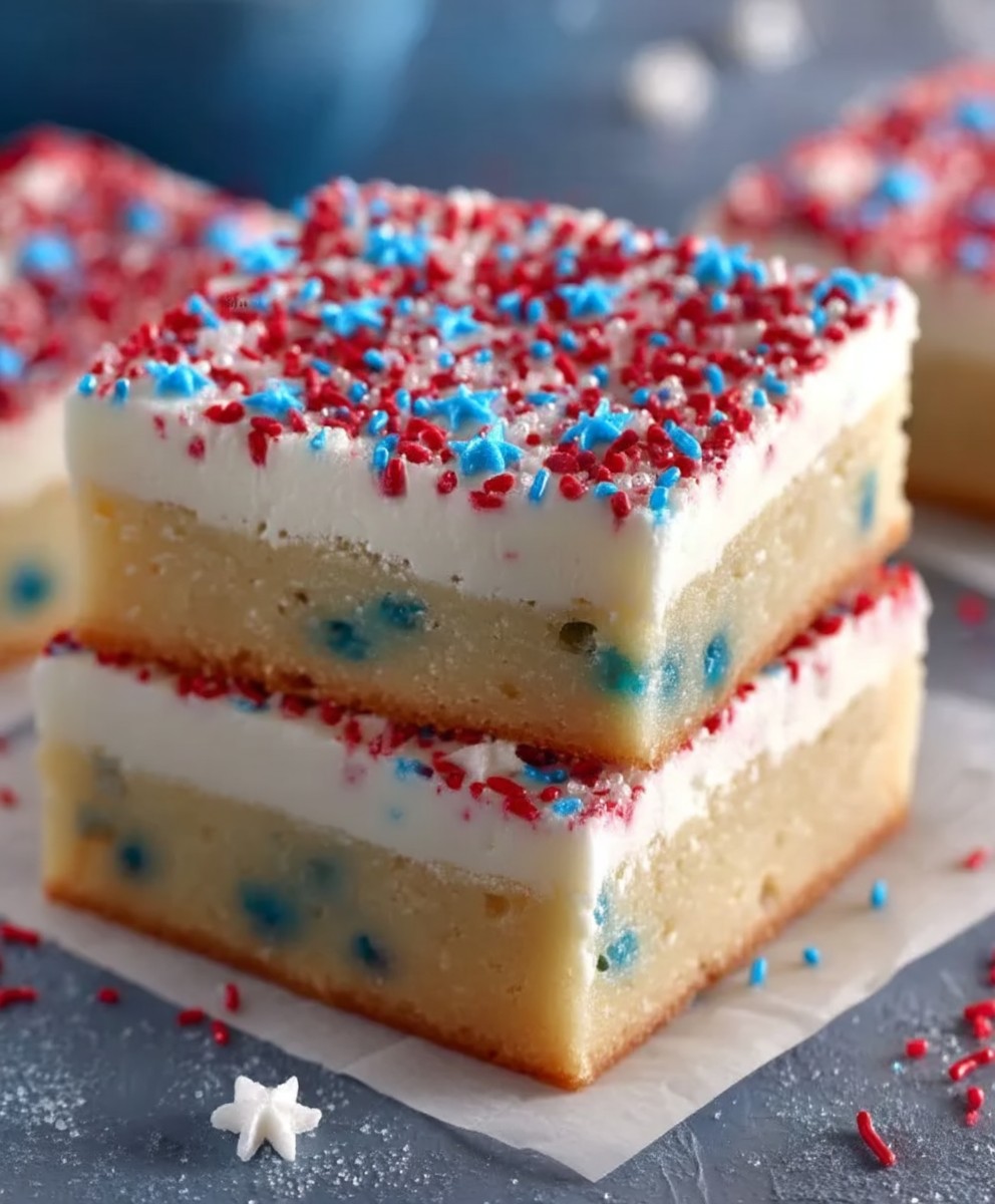 Patriotic sugar cookie bars