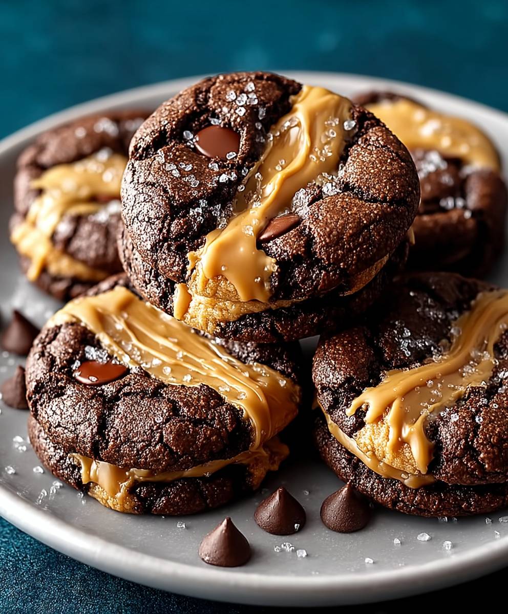 Peanut butter filled brownie cookies