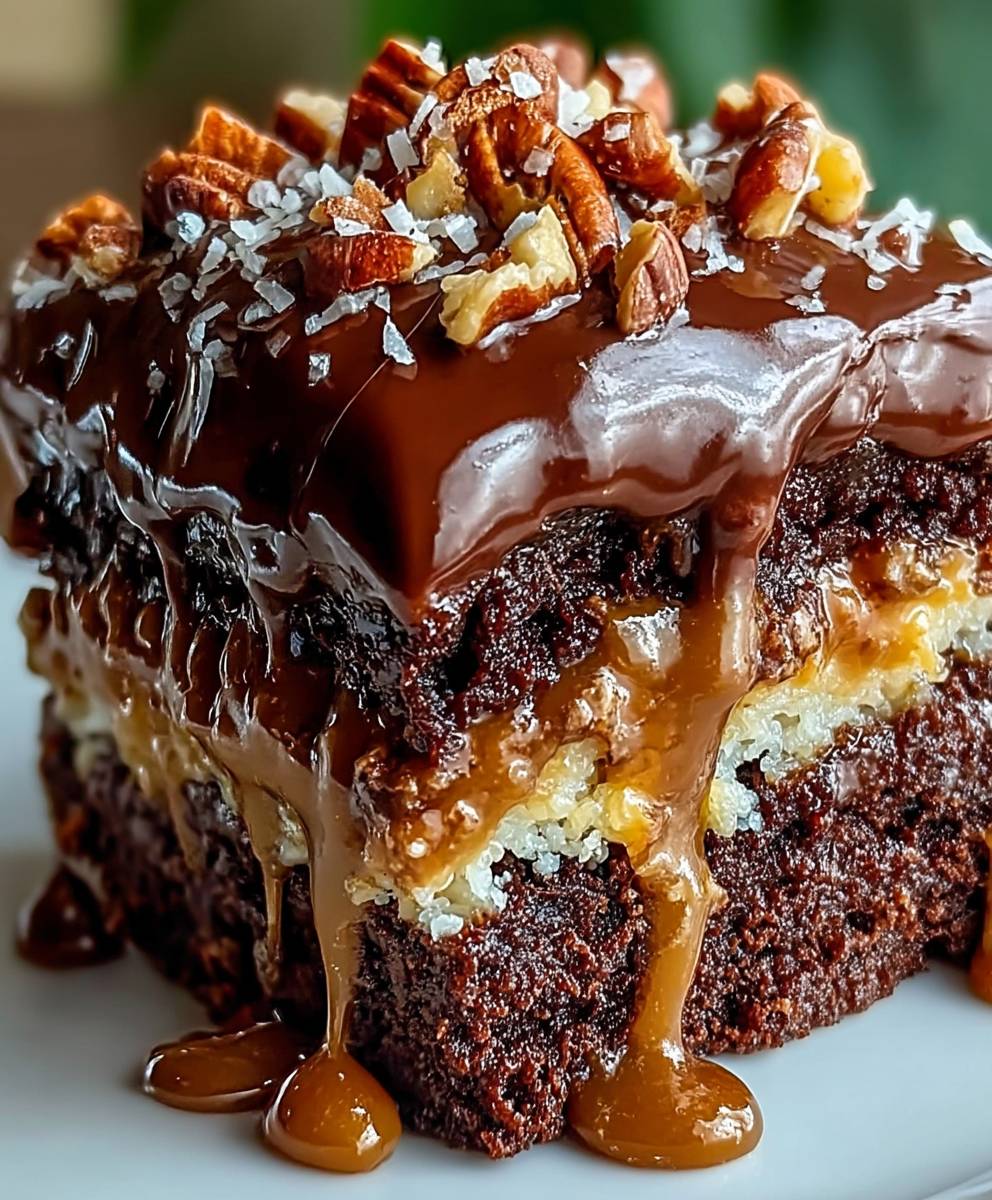 German Chocolate Poke Cake