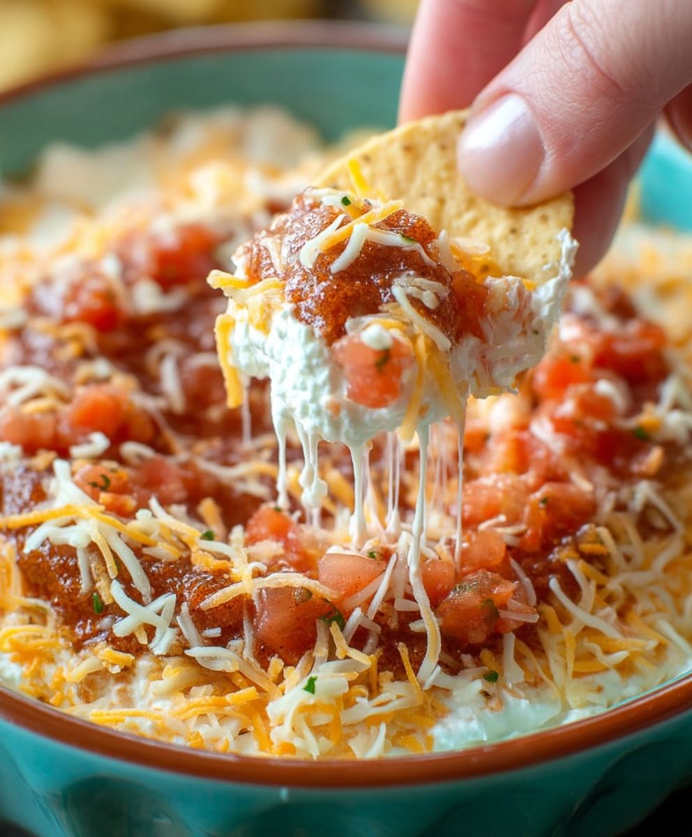 Layered cream cheese salsa dip