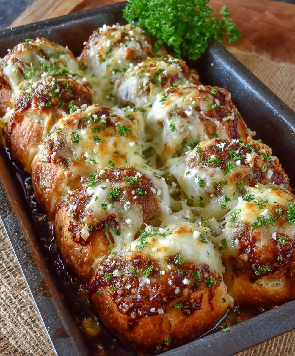 Garlic Bread Meatball Bombs