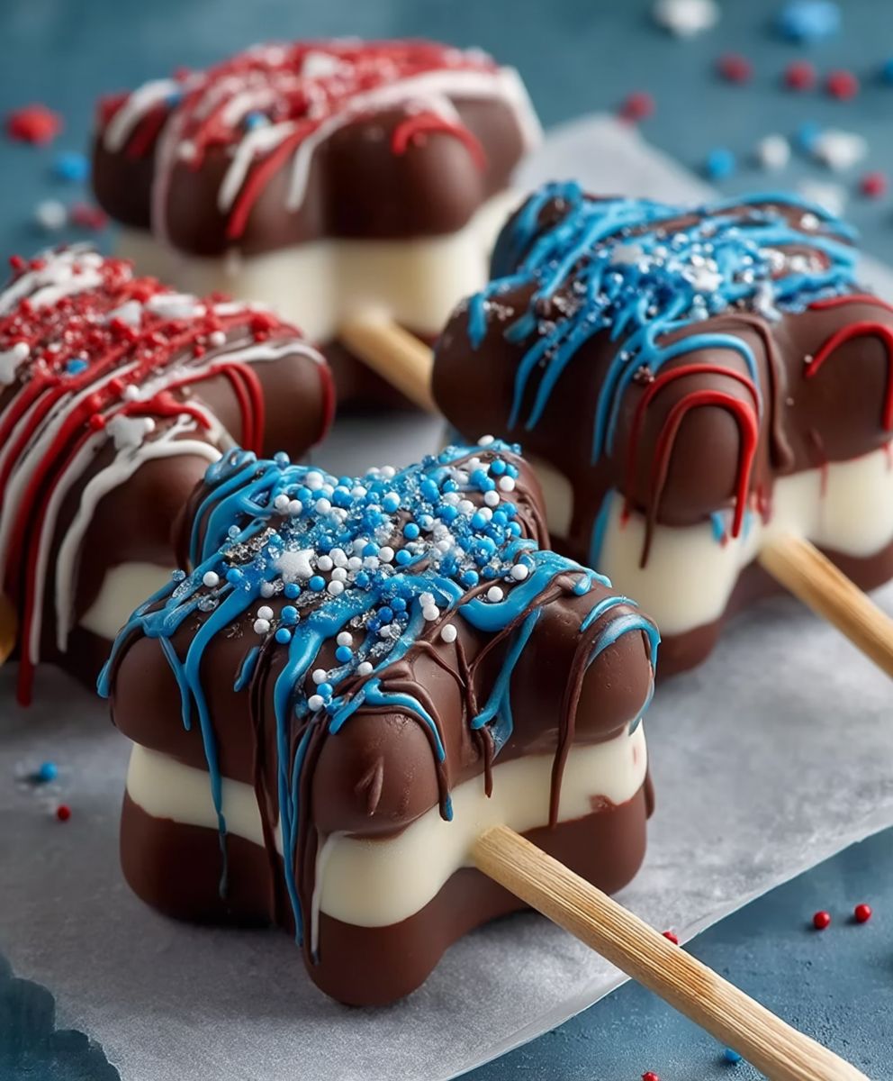 Fourth July cheesecake pops