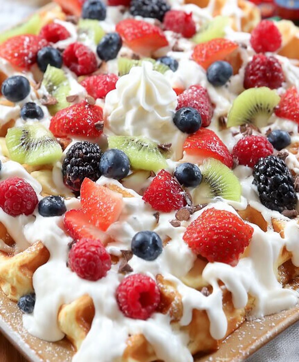 Fruity Breakfast Waffle Nachos