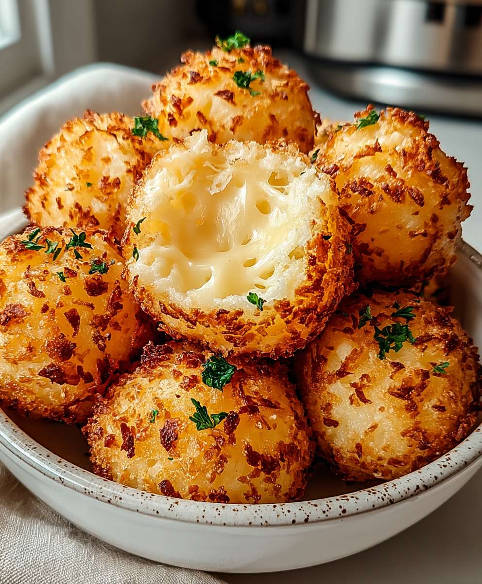 Air fryer cheesy potato balls