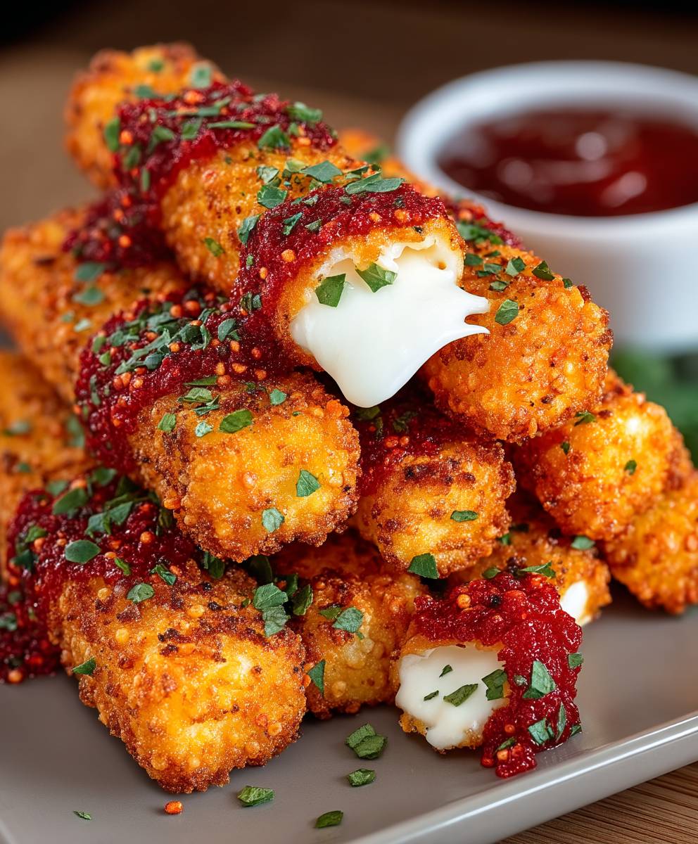 Hot Cheeto Mozzarella Sticks