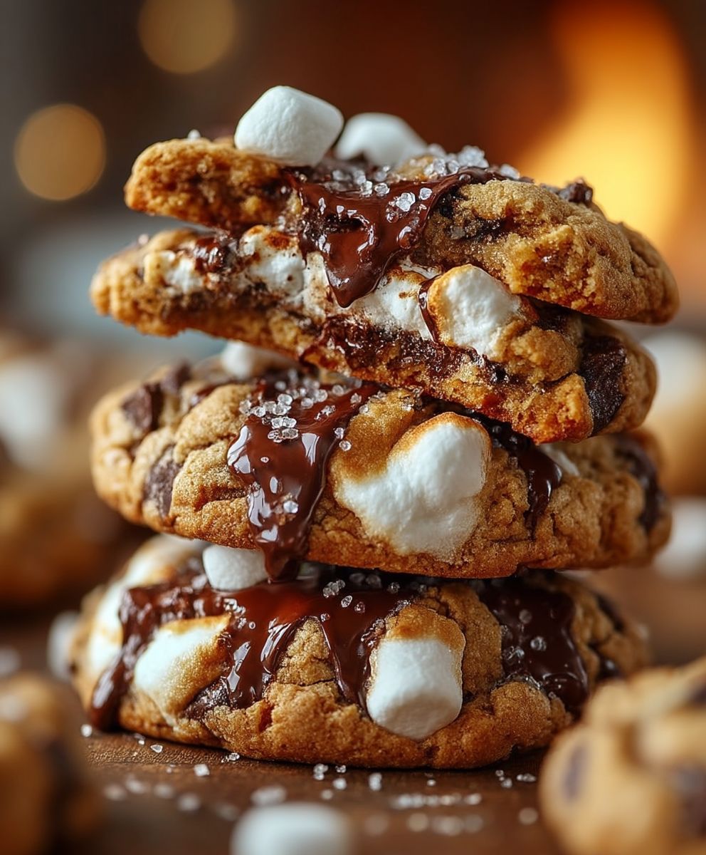 Smores cookies marshmallow chocolate