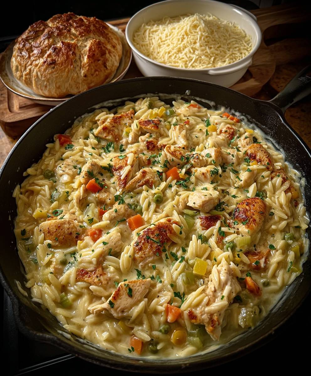 Creamy Chicken Pot Pie Orzo