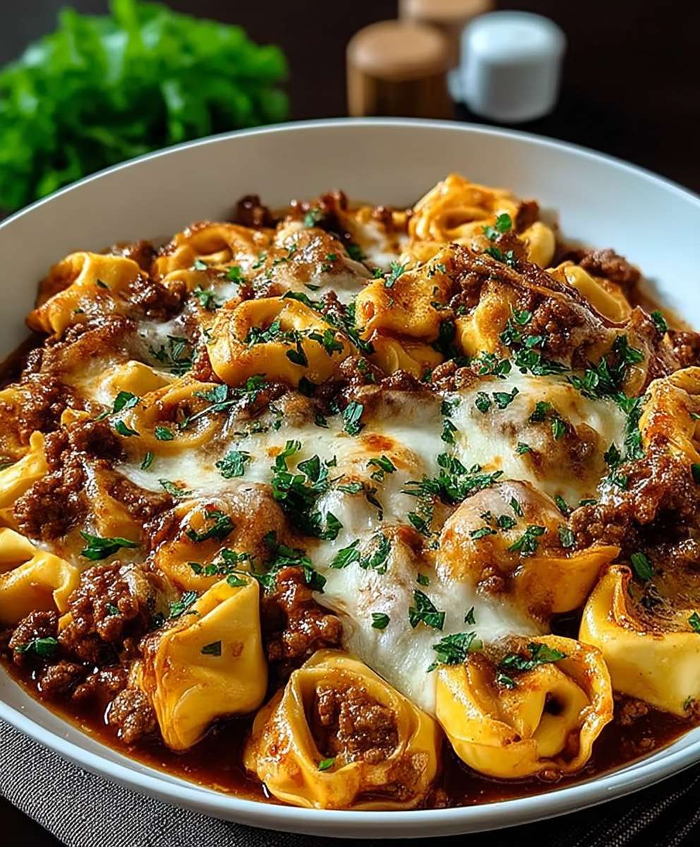 Beefy Tortellini Bake
