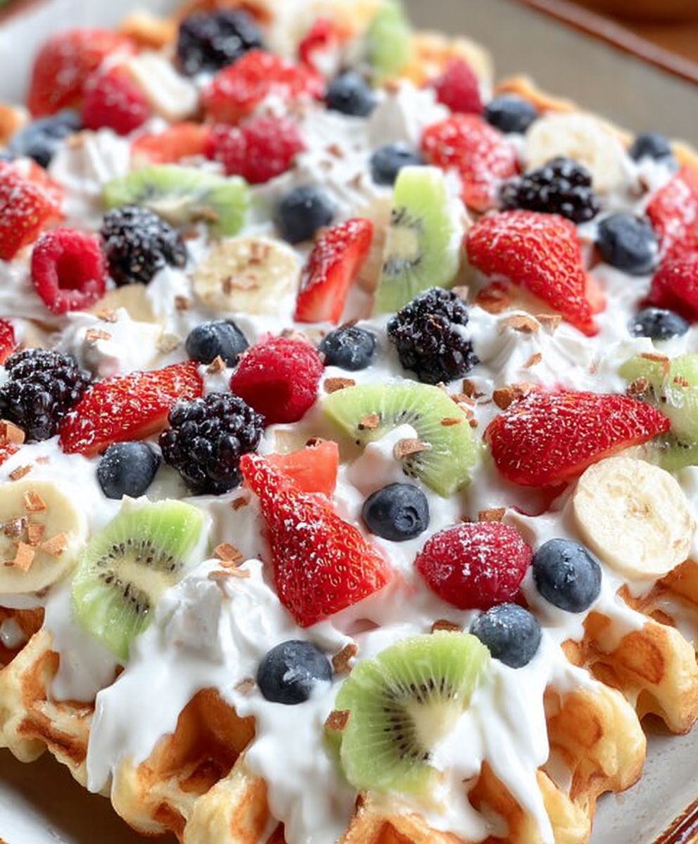 Fruity Breakfast Waffle Nachos