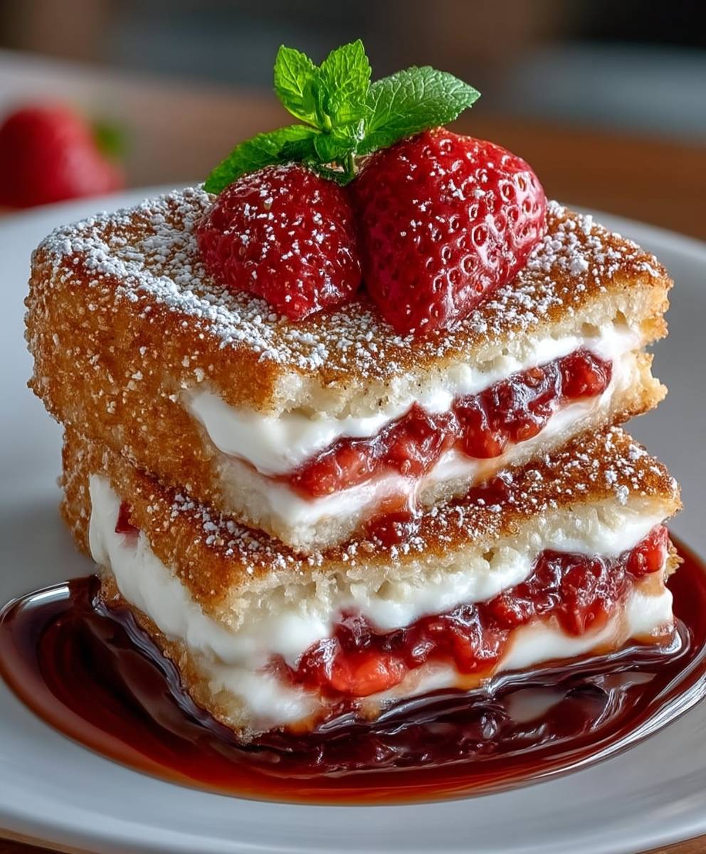Fried Strawberry Cheesecake
