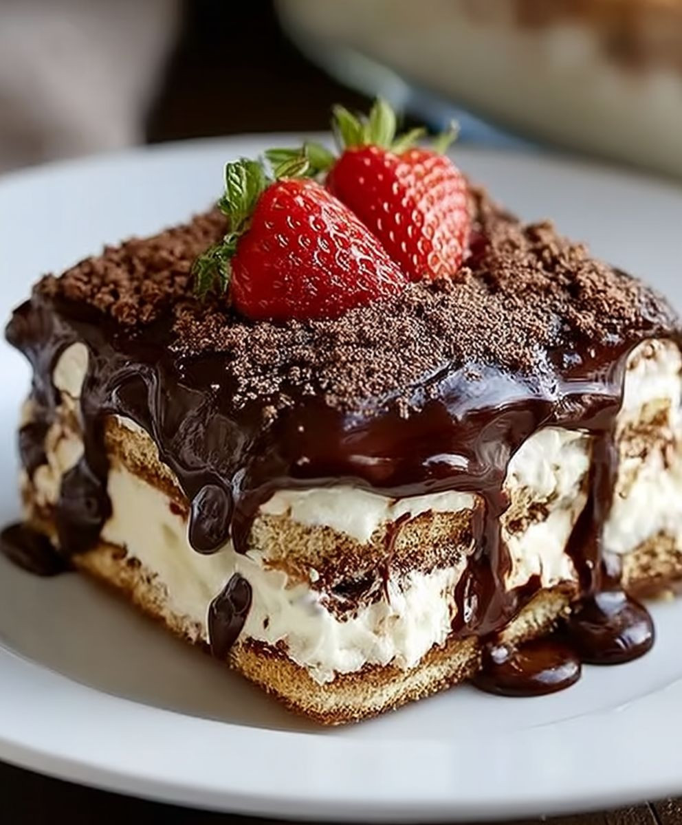 Chocolate Eclair No Bake Cake