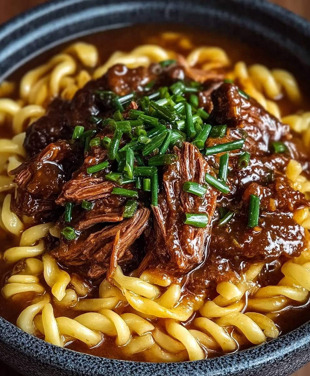 Crock Pot Mississippi Beef Noodles