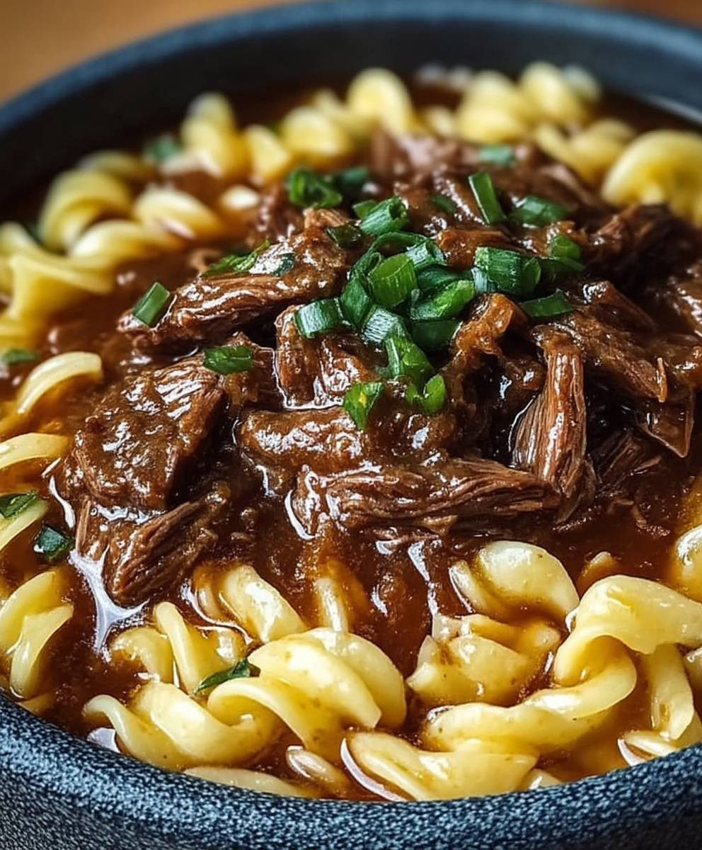 Crock Pot Mississippi Beef Noodles