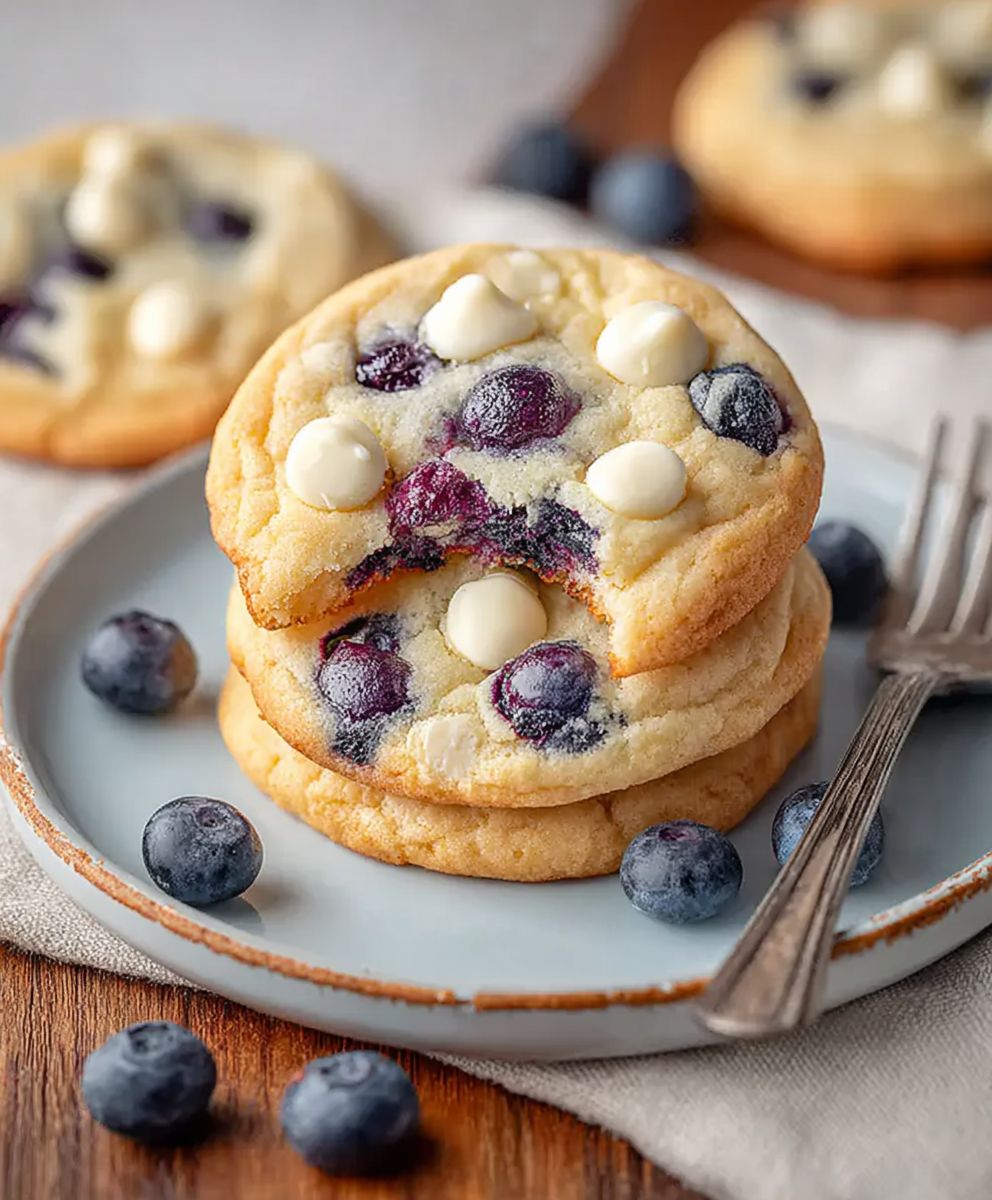 Blueberry White Chocolate Chip Cookies