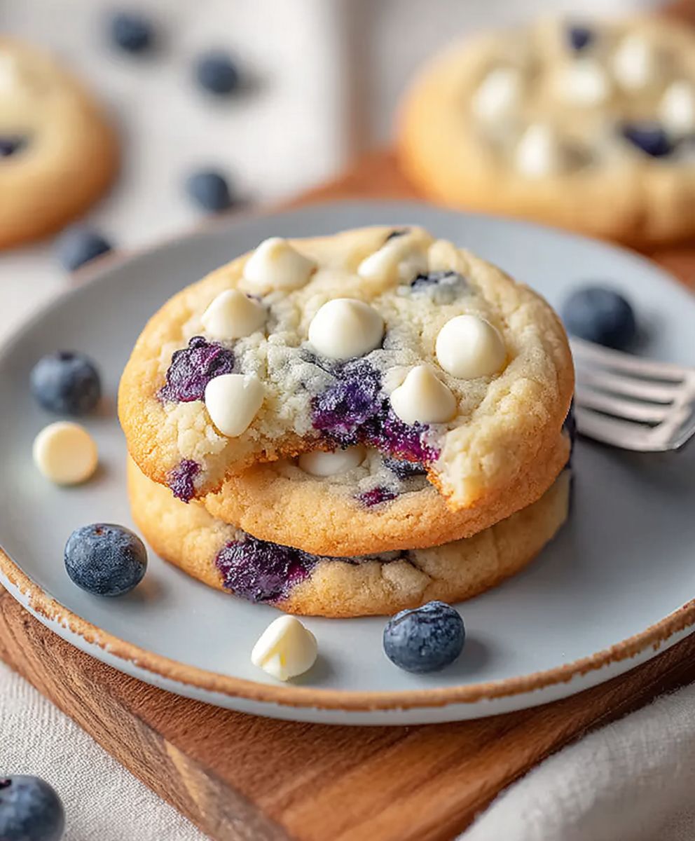Blueberry White Chocolate Chip Cookies