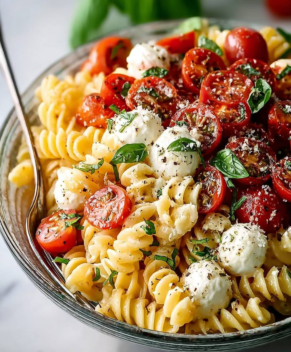 Creamy Caprese Pasta Salad
