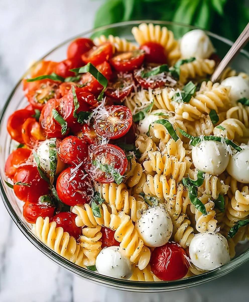 Creamy Caprese Pasta Salad