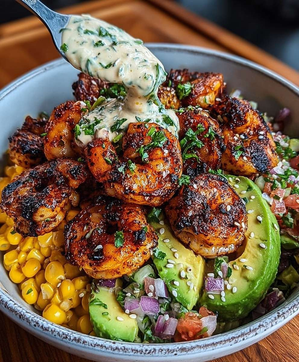 Grilled Shrimp Avocado Bowl