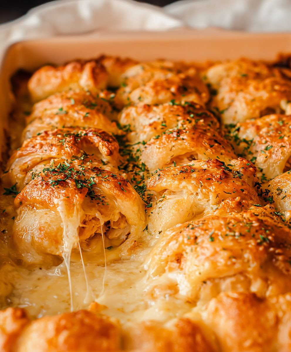 Cheesy Chicken Crescent Roll Bake