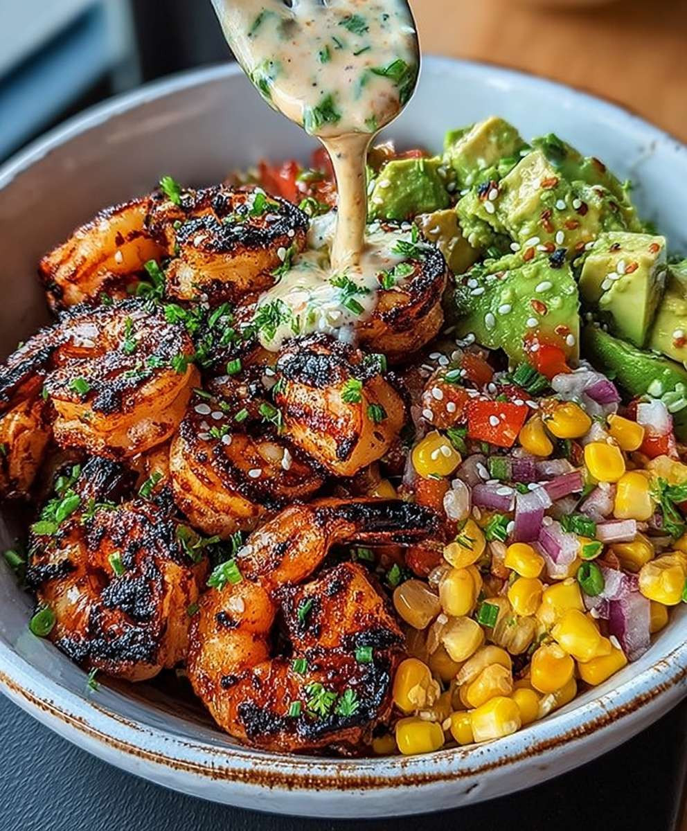 Grilled Shrimp Avocado Bowl
