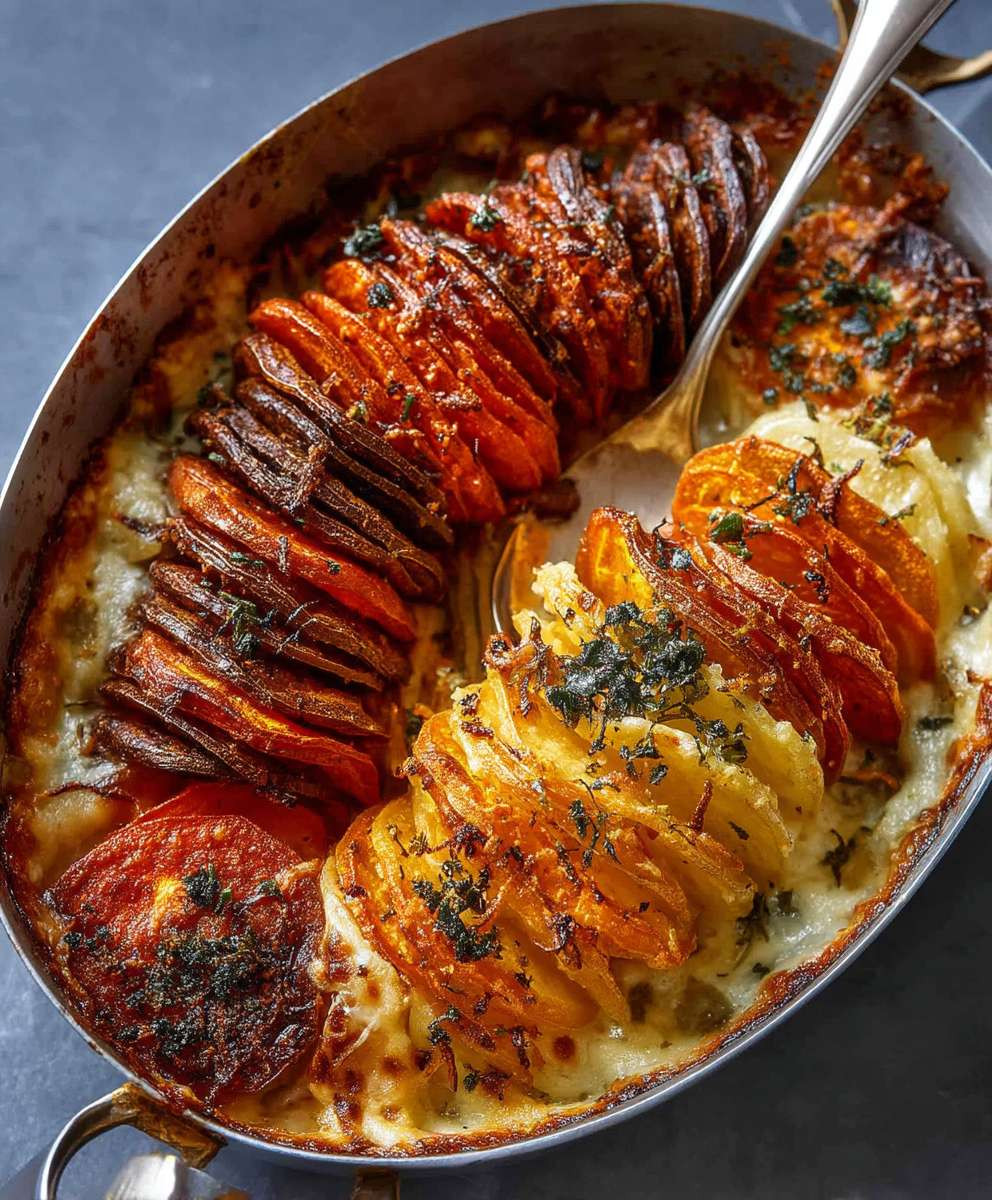 Cheesy Root Vegetable Gratin
