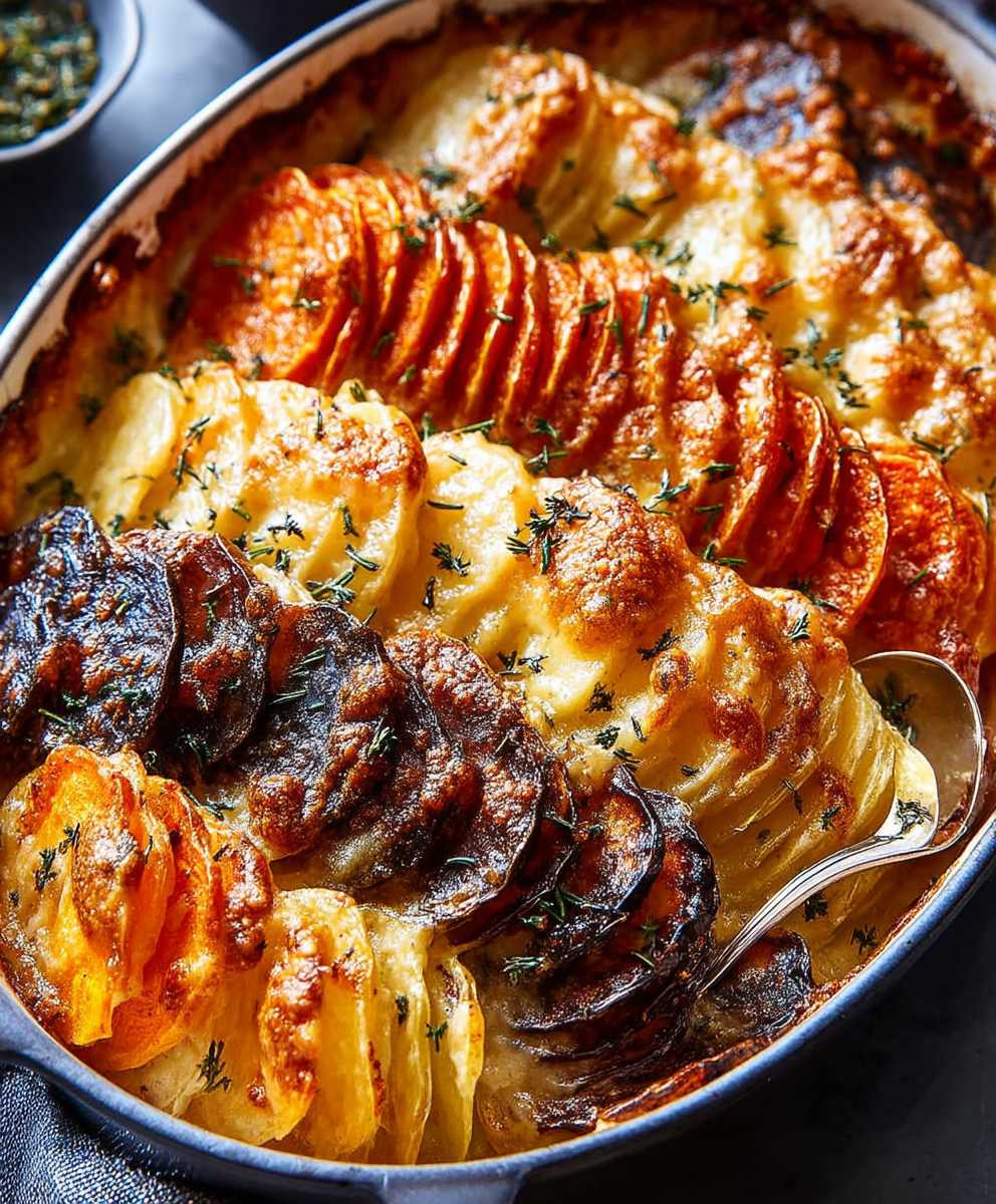 Cheesy Root Vegetable Gratin