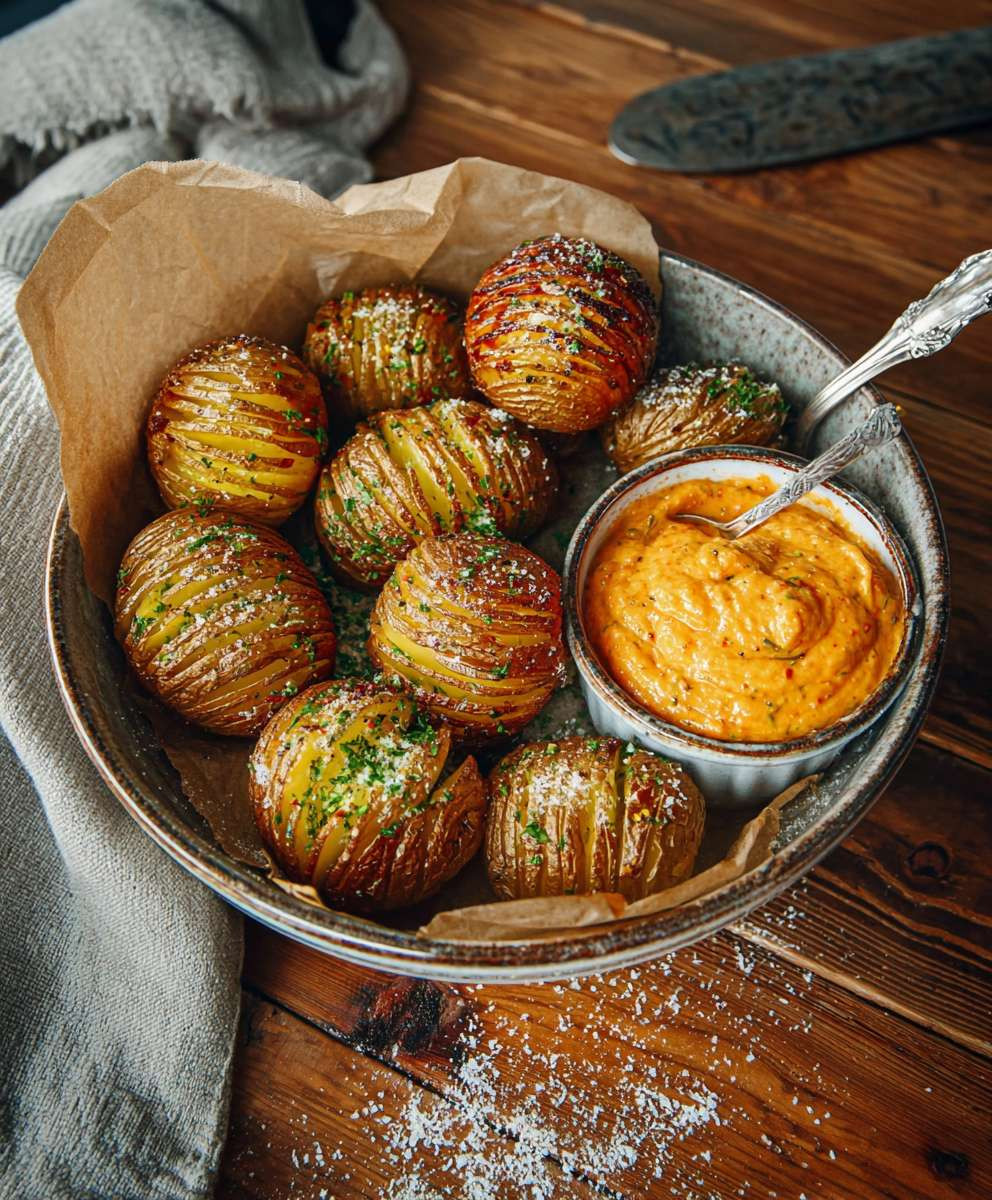 Cajun dip hasselback potatoes