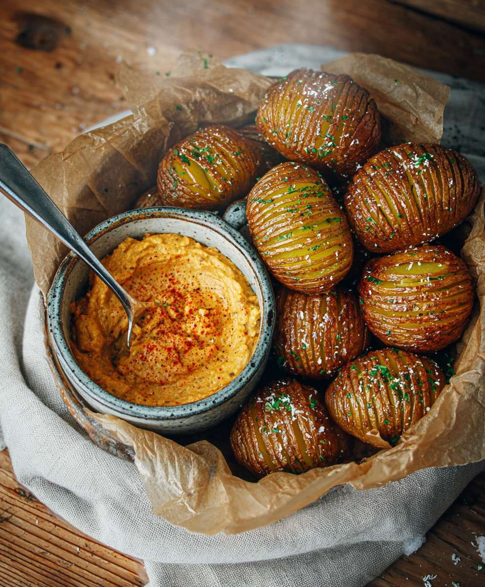 Cajun dip hasselback potatoes