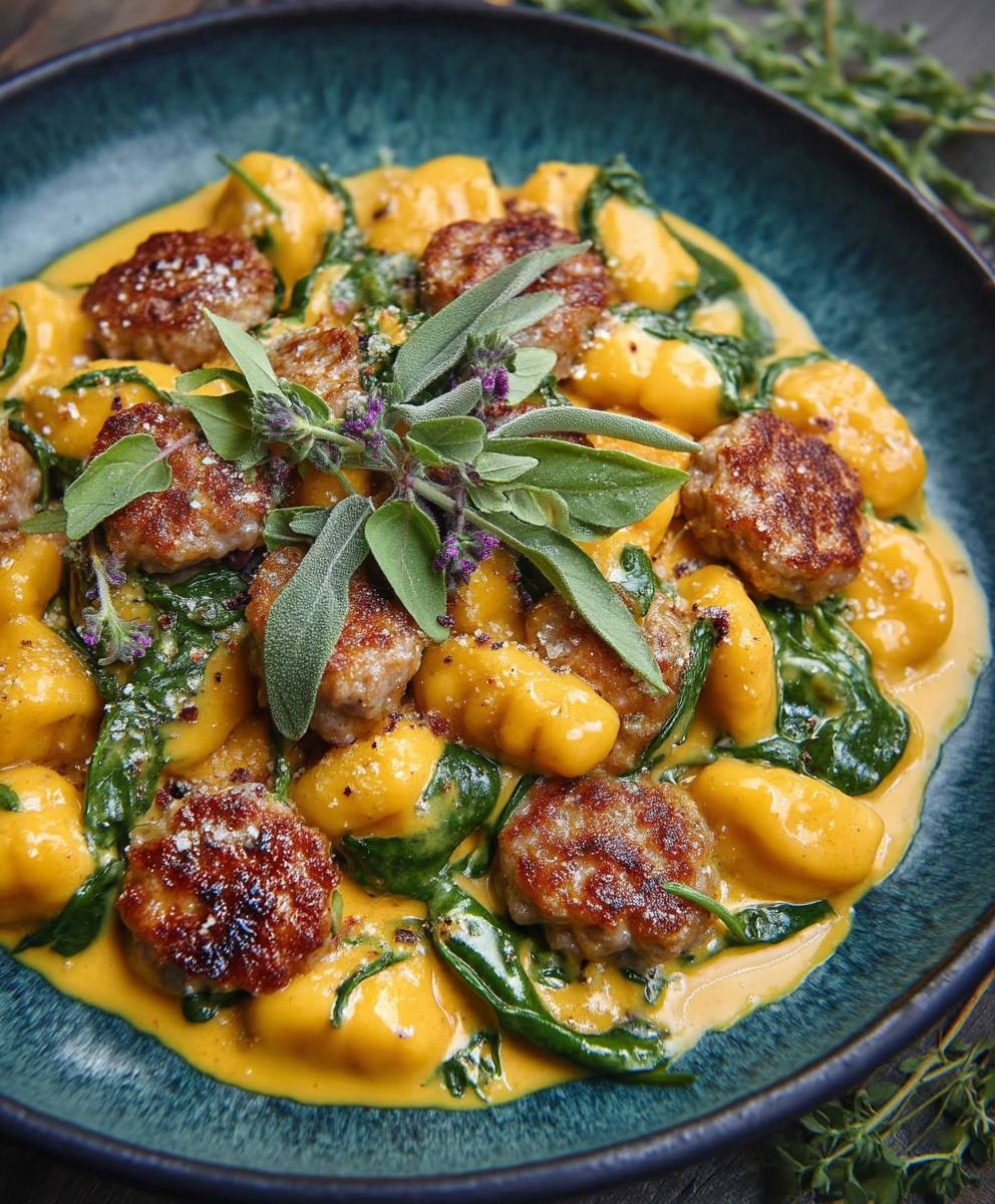 Pumpkin Gnocchi Spinach Sausage