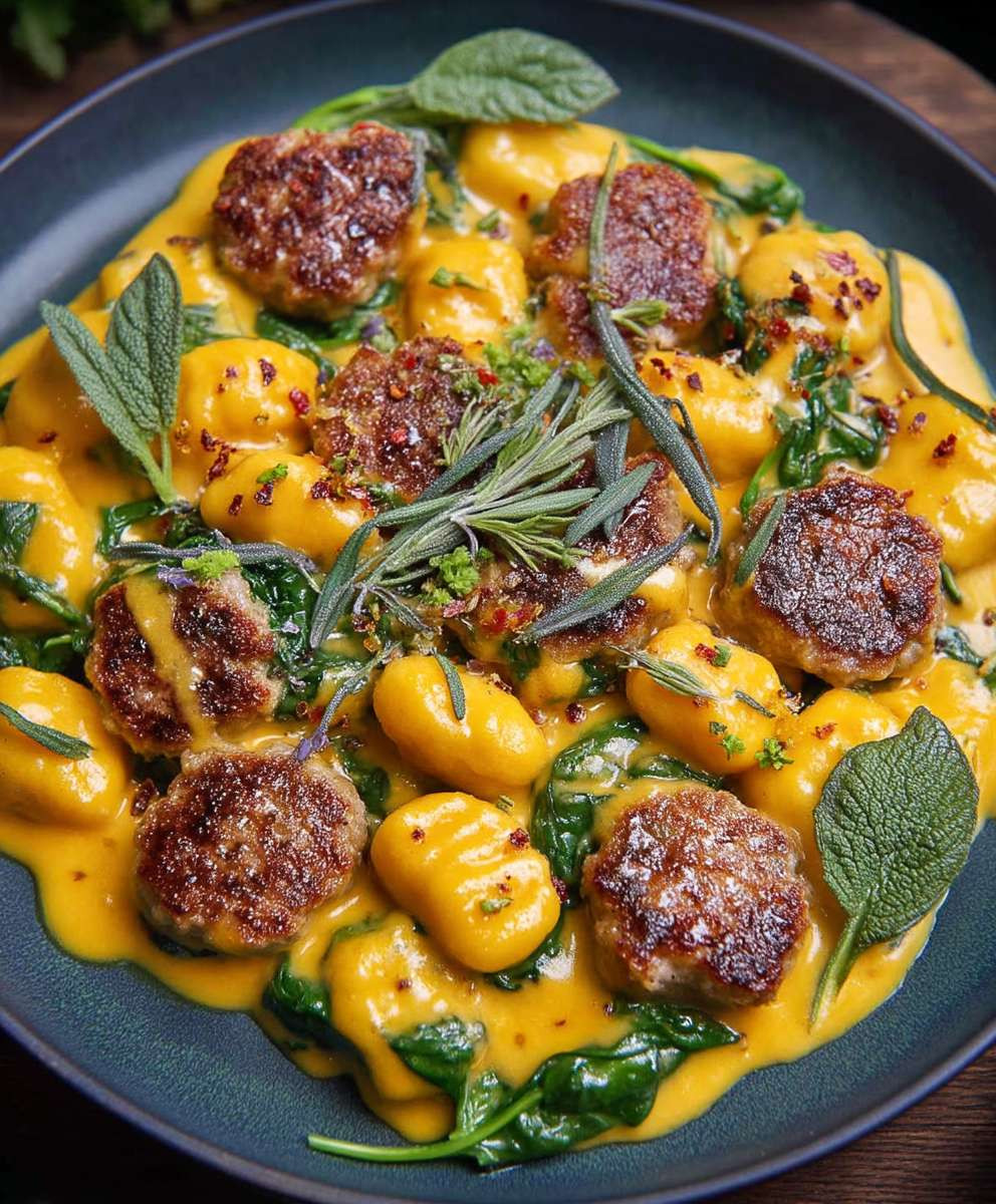 Pumpkin Gnocchi Spinach Sausage