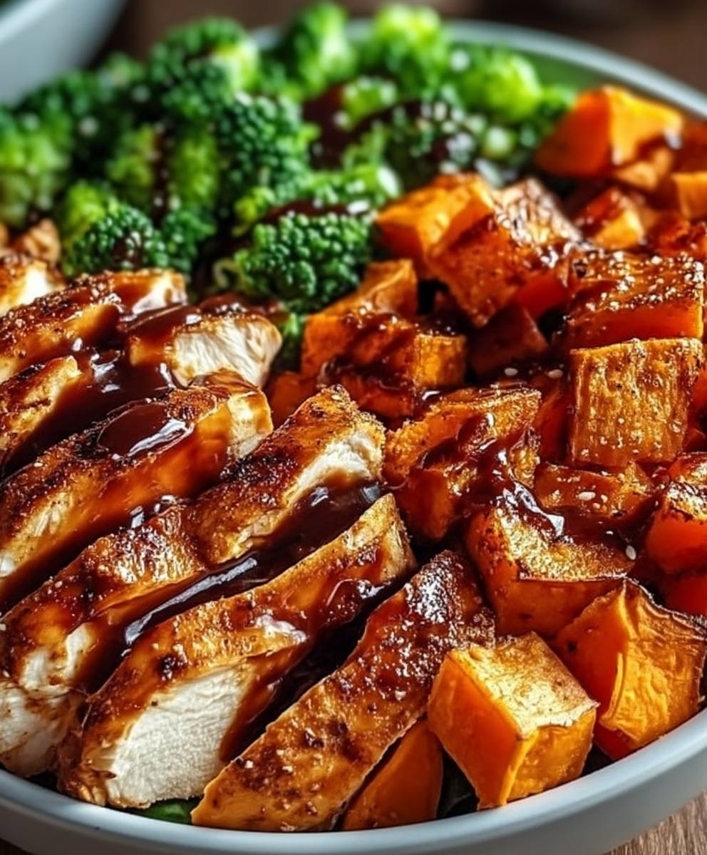 BBQ Chicken Sweet Potato Bowls
