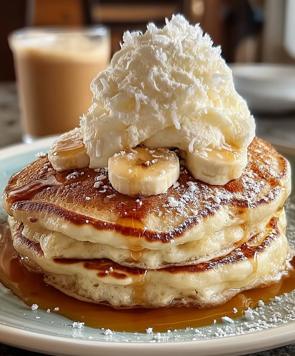 Coconut cream pancakes