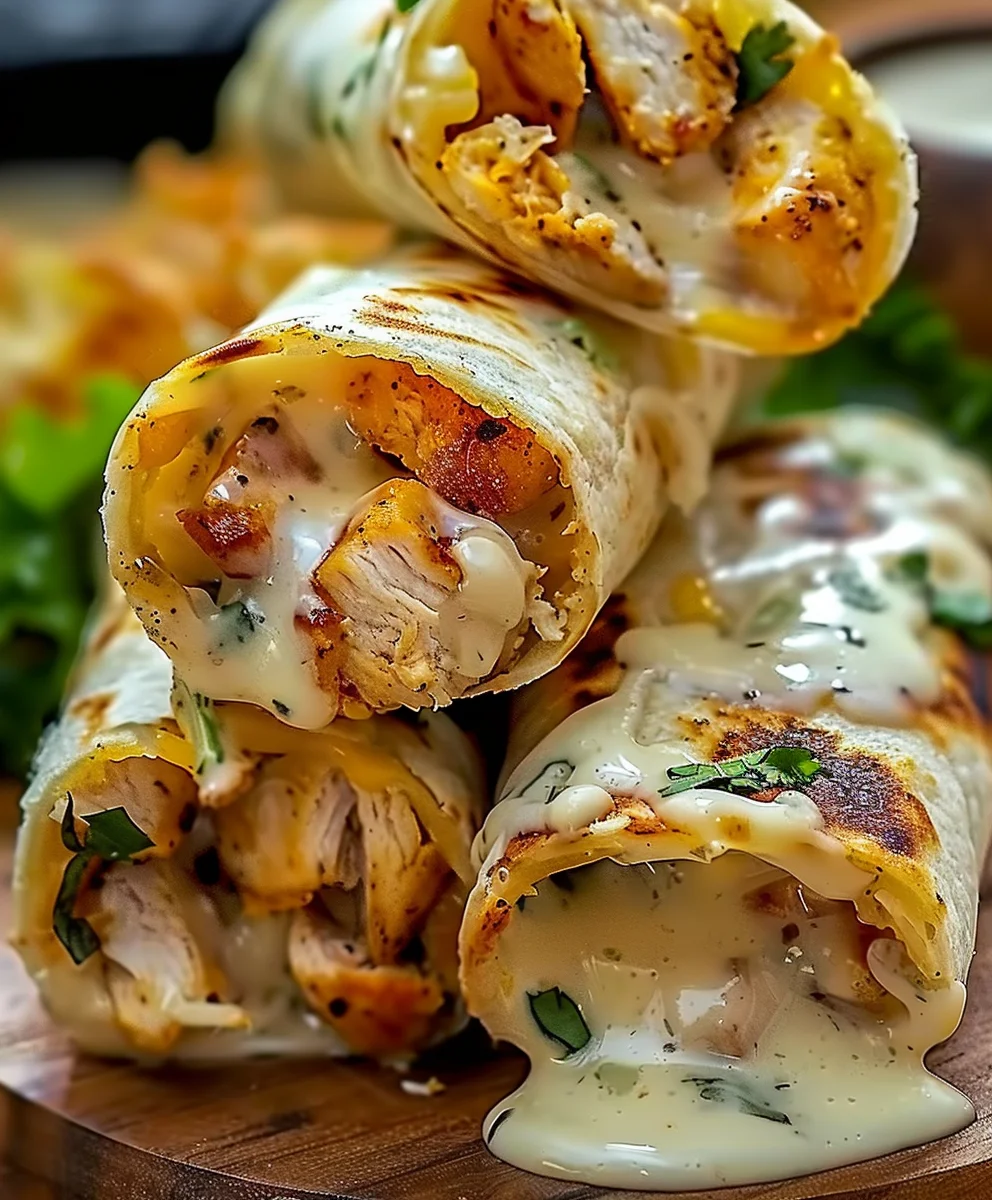 Easy Cheesy Garlic Chicken Wraps Recipe - Family Favorite