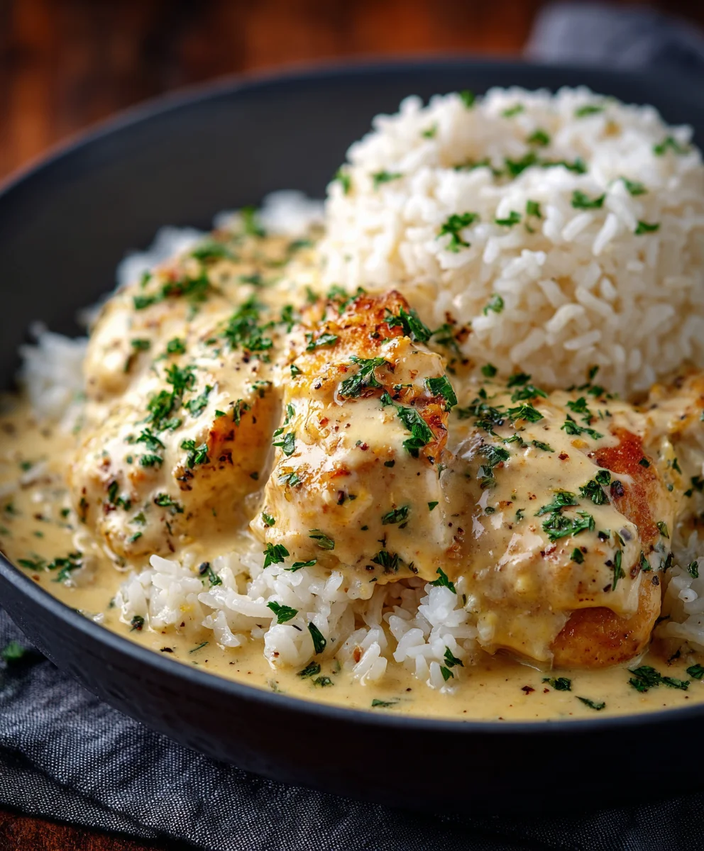 Irresistible Creamy Smothered Chicken And Rice Dinner