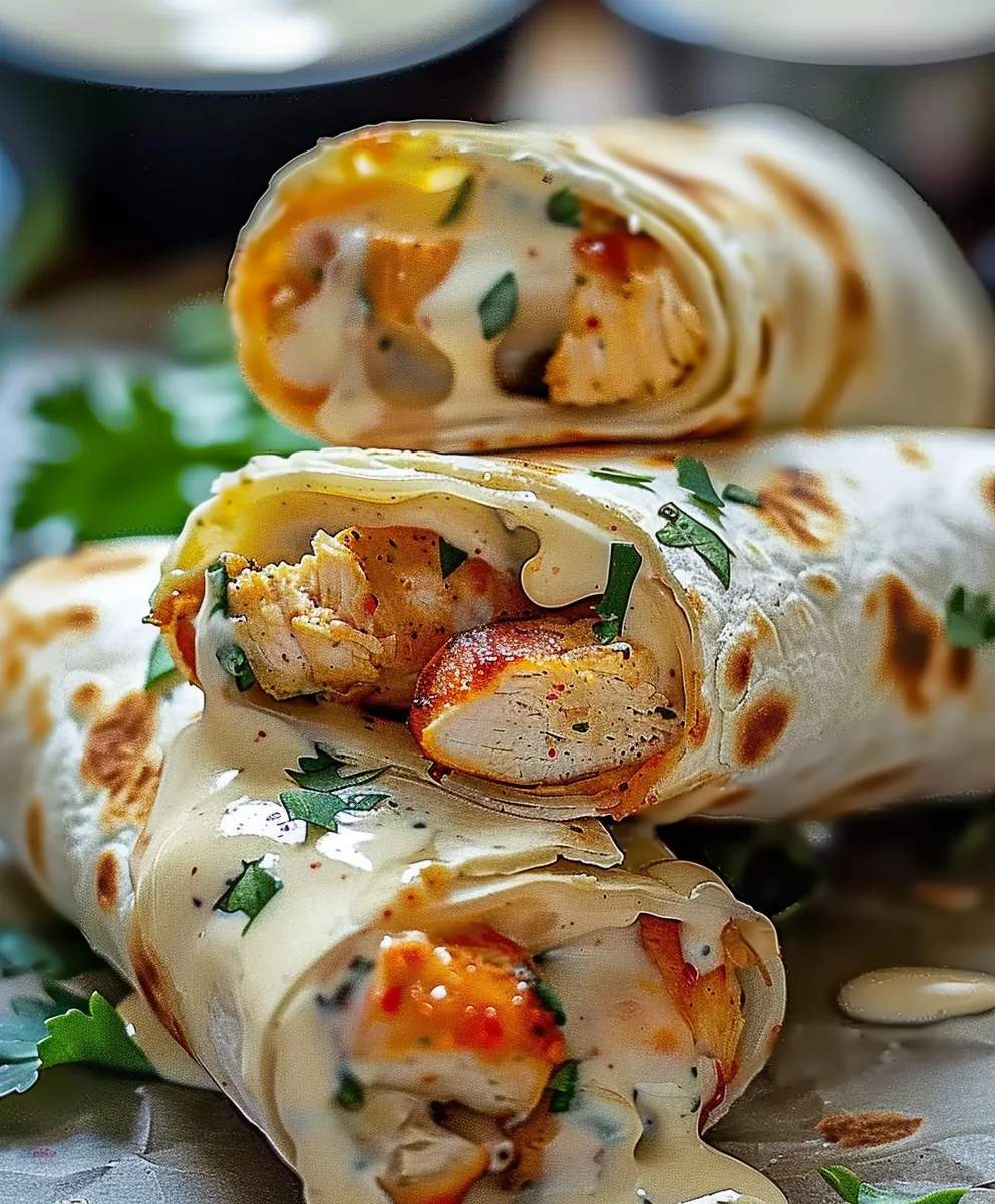 Easy Cheesy Garlic Chicken Wraps Recipe - Family Favorite