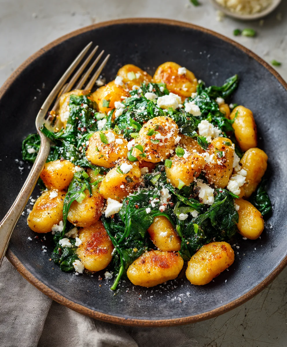Ultimate Crispy Gnocchi, Spinach & Feta: Quick & Flavorful