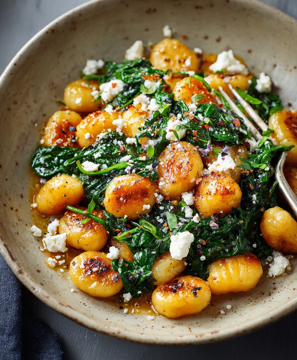 Ultimate Crispy Gnocchi, Spinach & Feta: Quick & Flavorful