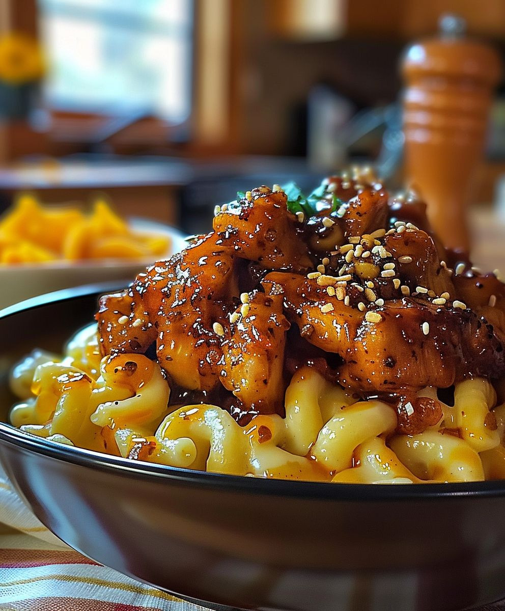 Spicy Honey Chicken Mac Cheese