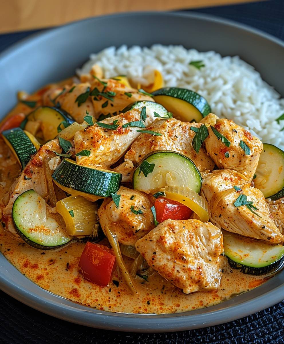 Paprika Zucchini Chicken Creamy