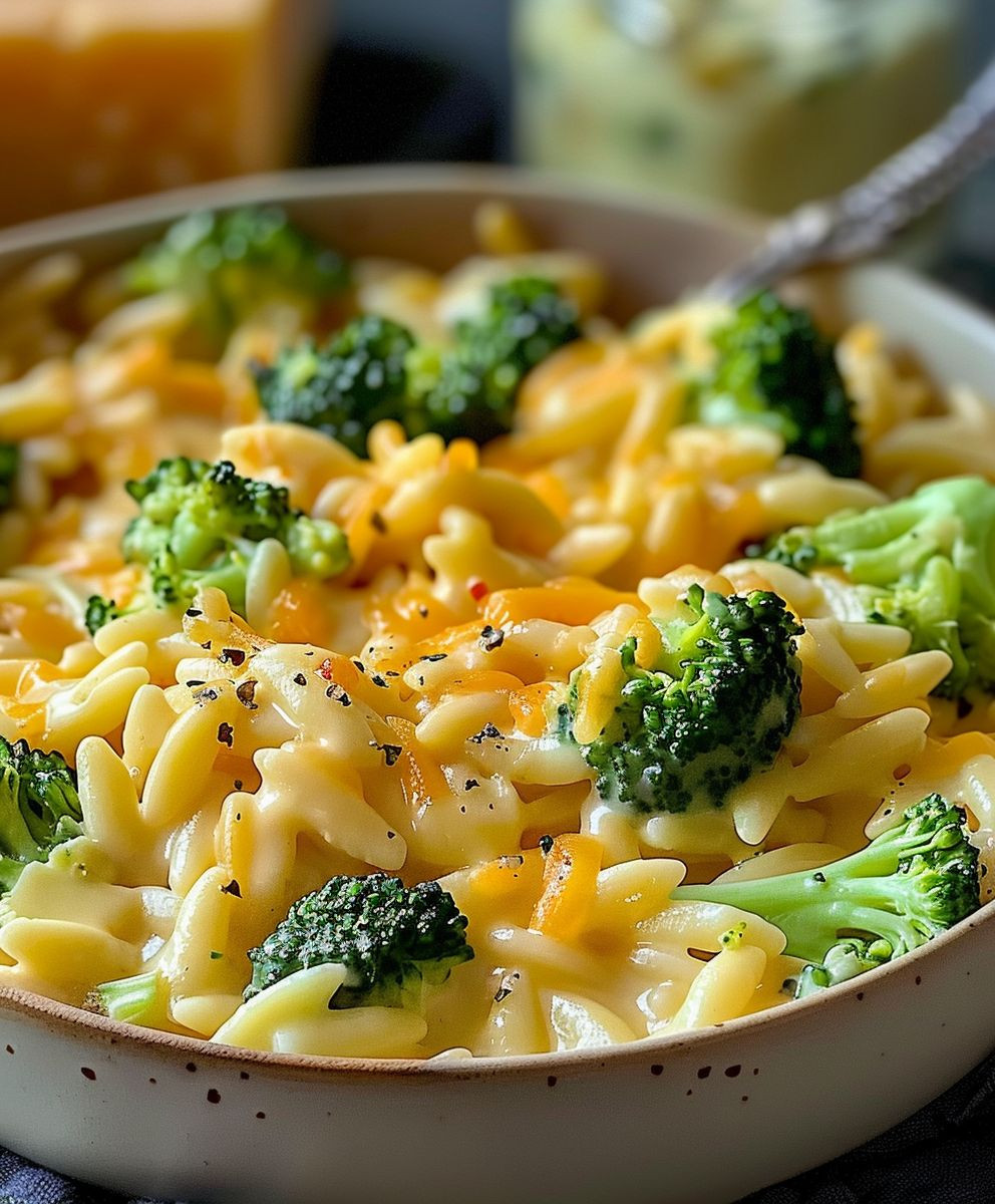 Broccoli Cheddar Orzo