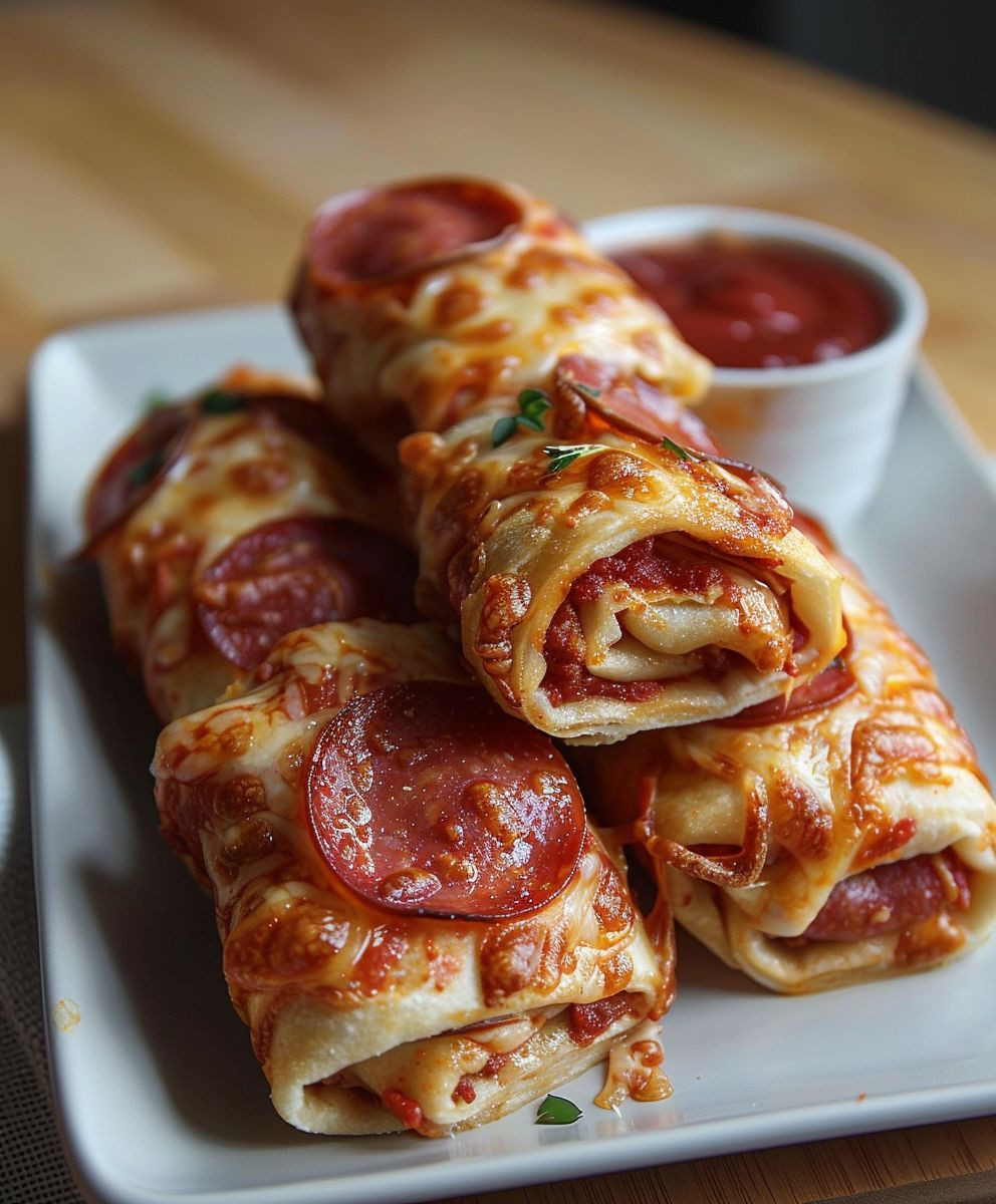 Cheesy Pepperoni Pizza Roll Ups