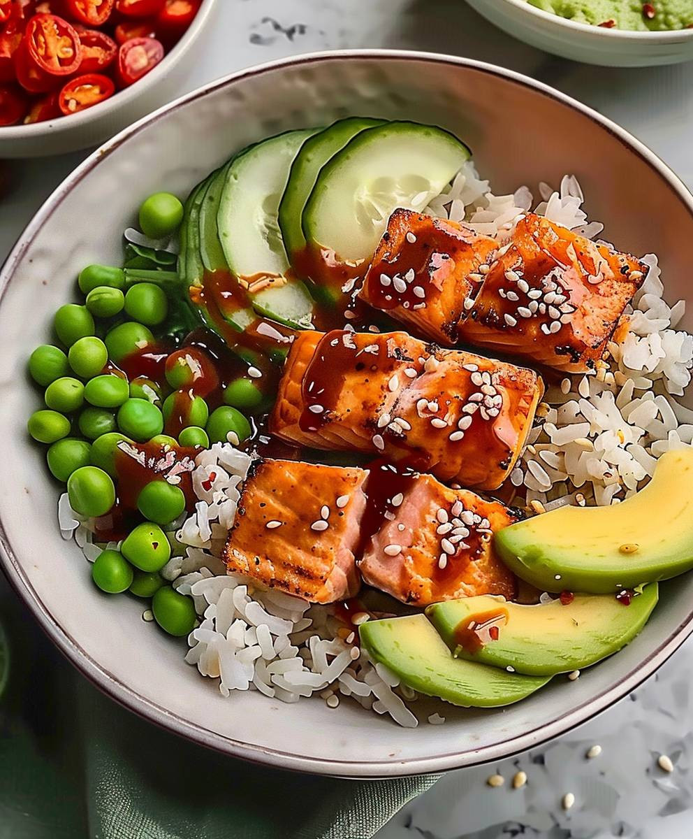 Sriracha Salmon Bowls