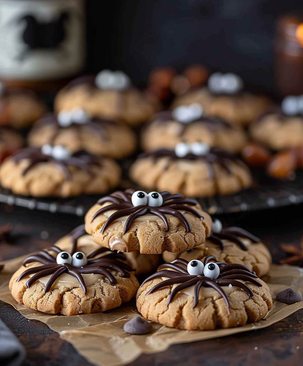 Peanut Butter Spider Cookies
