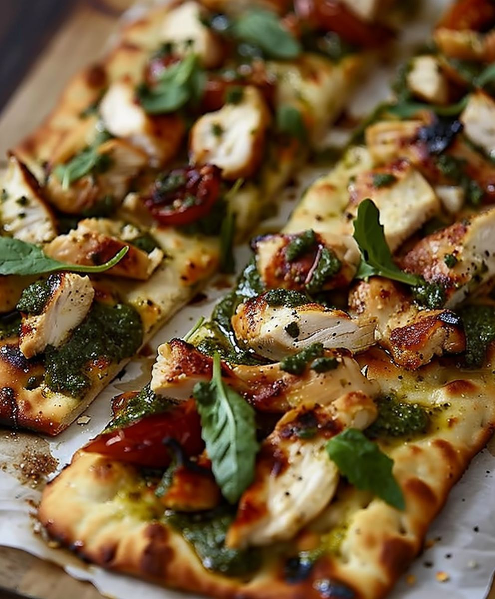 Pesto Chicken Flatbread