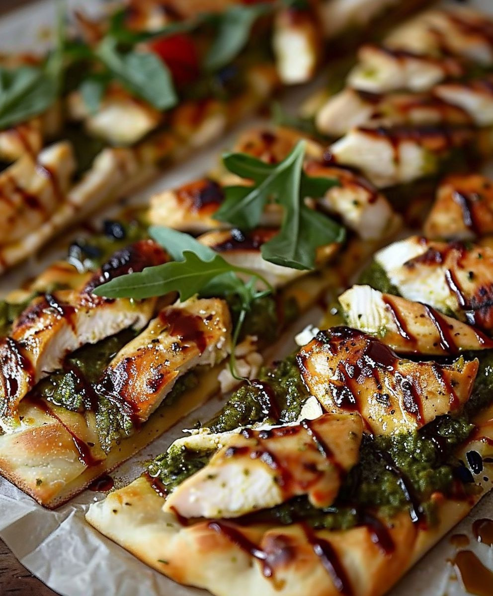 Pesto Chicken Flatbread