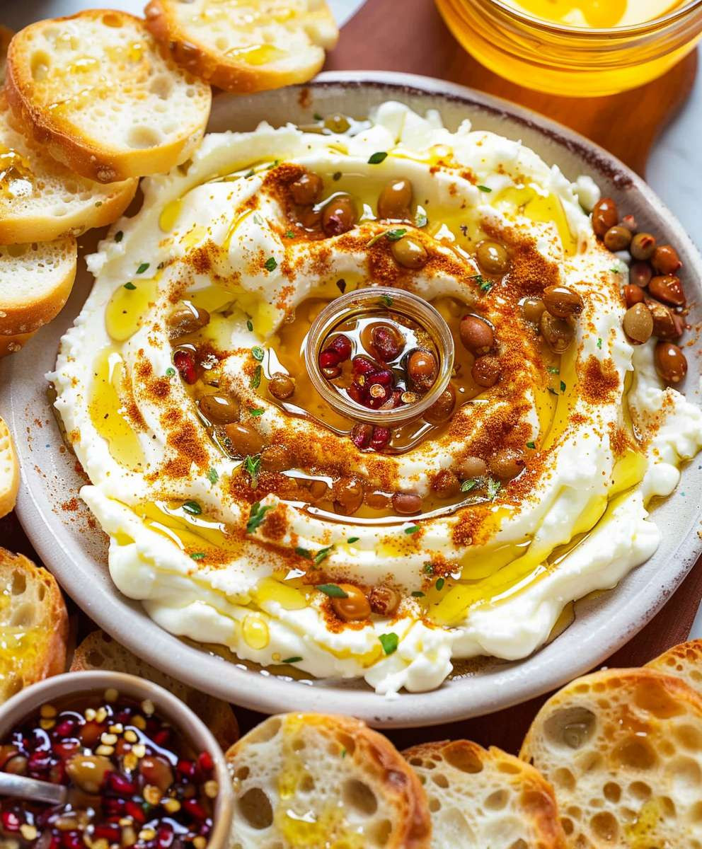 Whipped feta honey