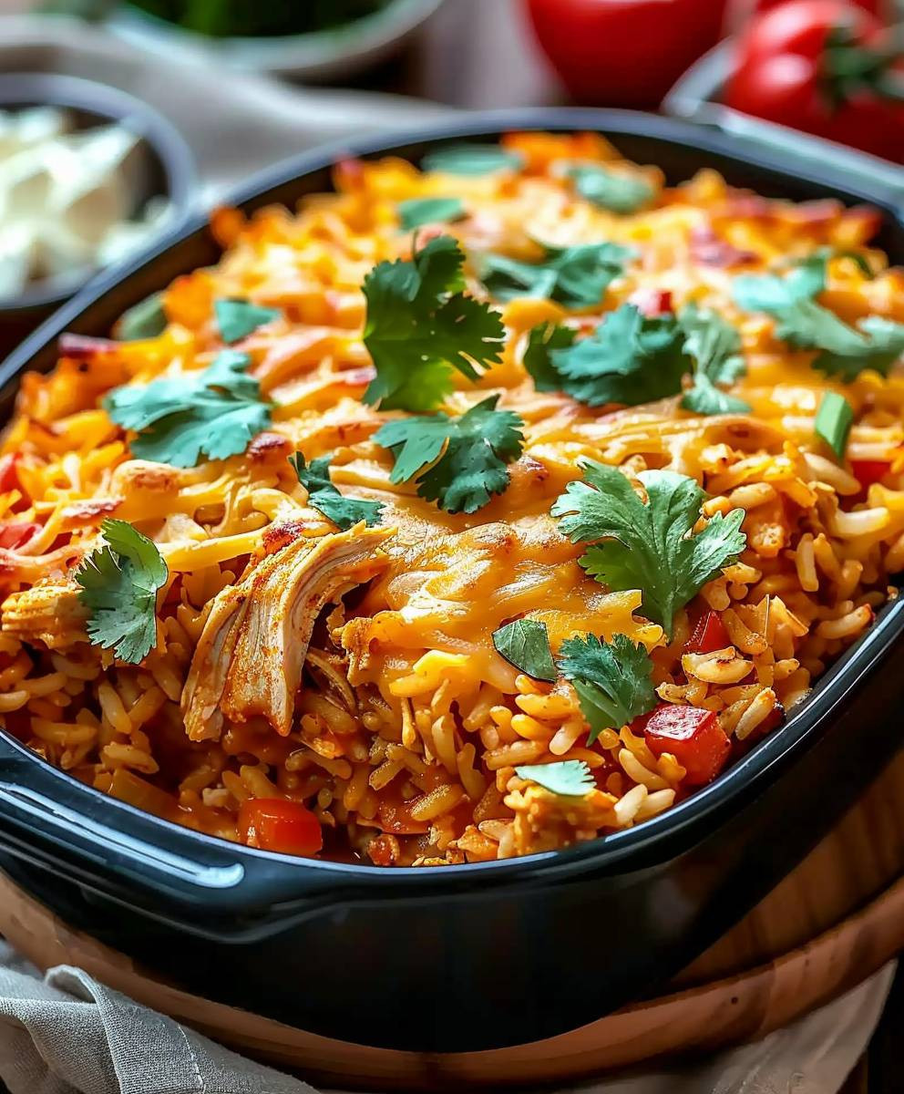 Chicken Enchilada Rice Casserole